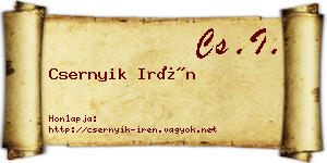 Csernyik Irén névjegykártya